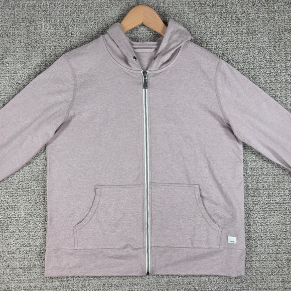 Vuori Halo Performance Hoodie 2.0 Mens Pink Full Zip Sweatshirt Size Medium - Picture 4 of 11